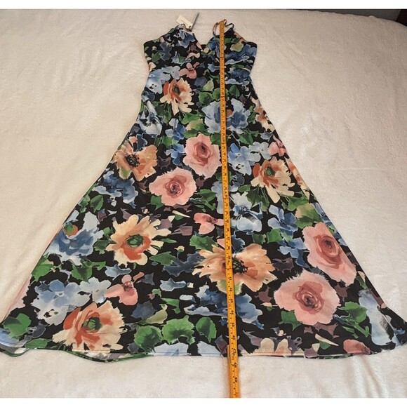 Women Dress Anthropologie sleeveless v neck slip midi dress black sz md NWT - Picture 4 of 6